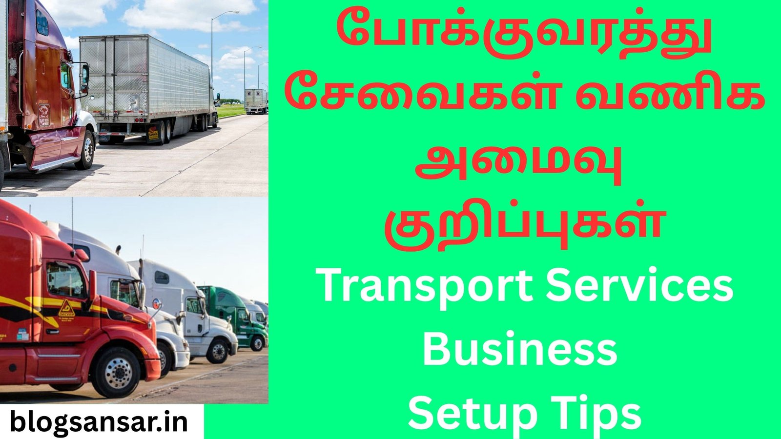 Transport Services Business Setup Tips
